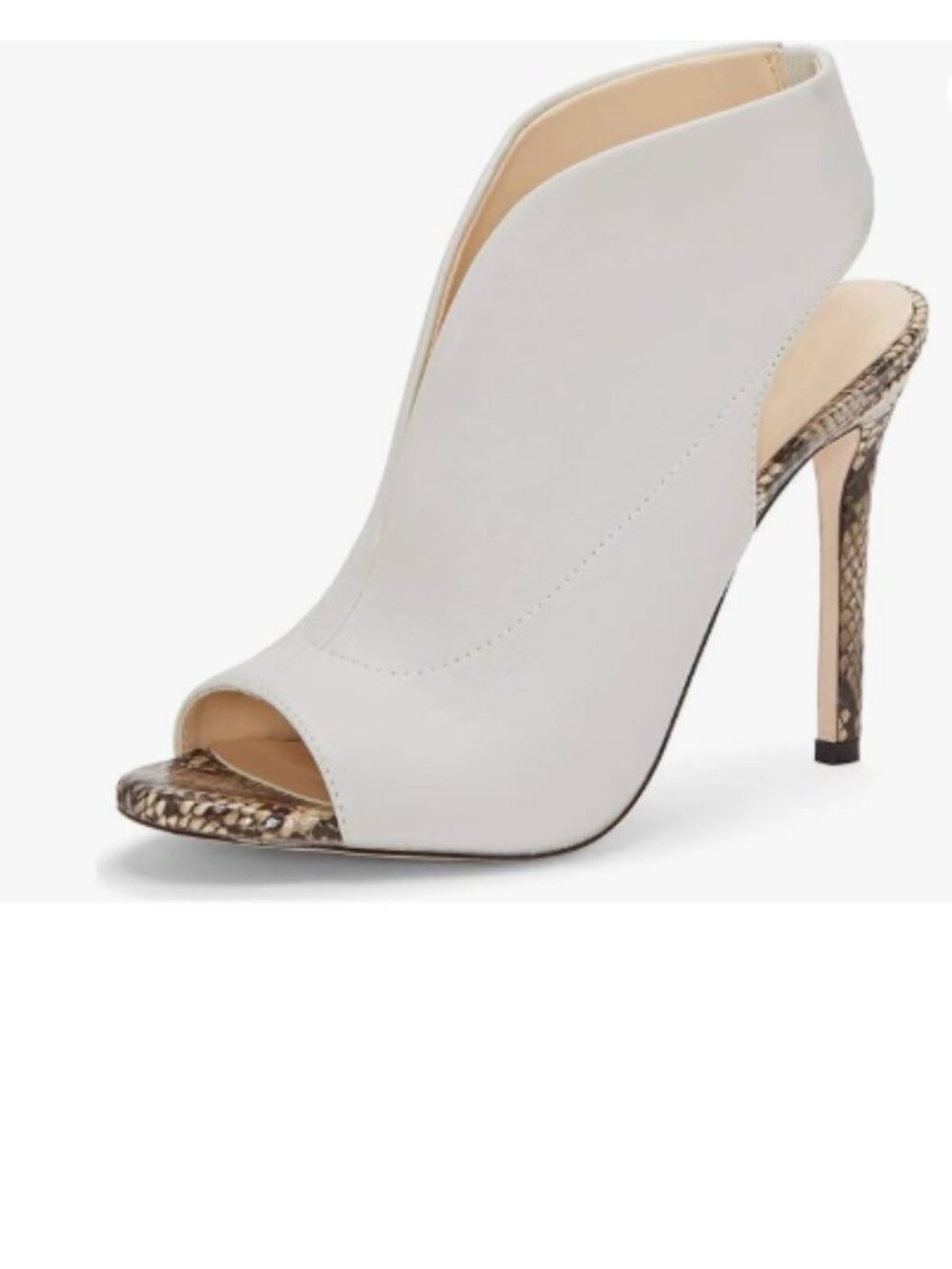 YDN White Slingback Peep Toe Stiletto High Heel Sandals Ankle Boots Cutout Shoe